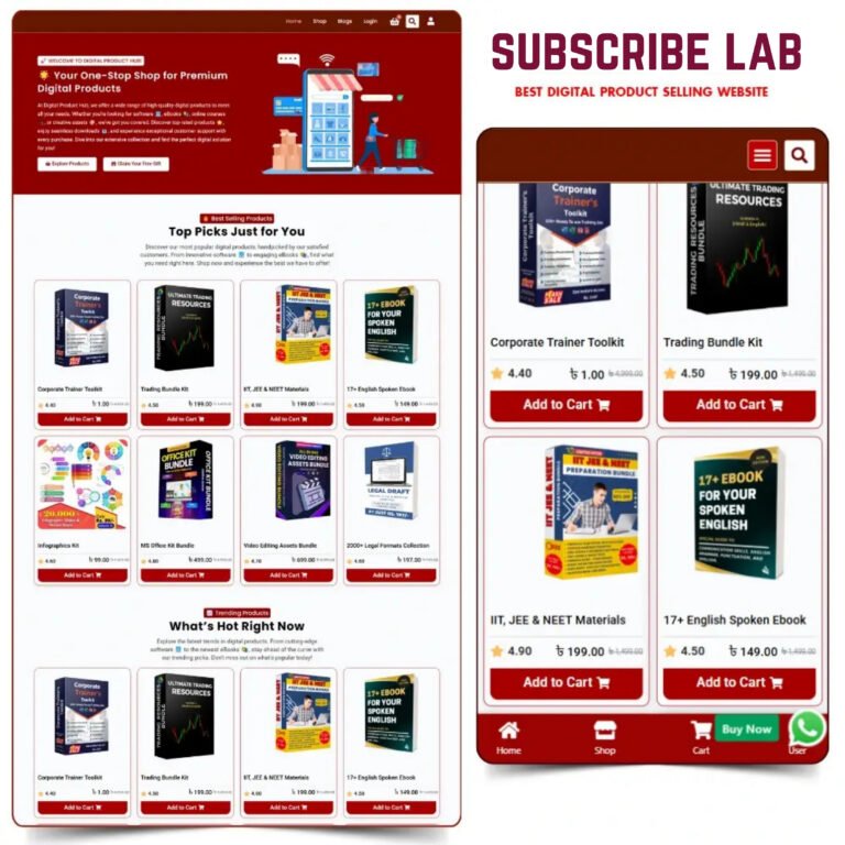 Digital Product Website Template